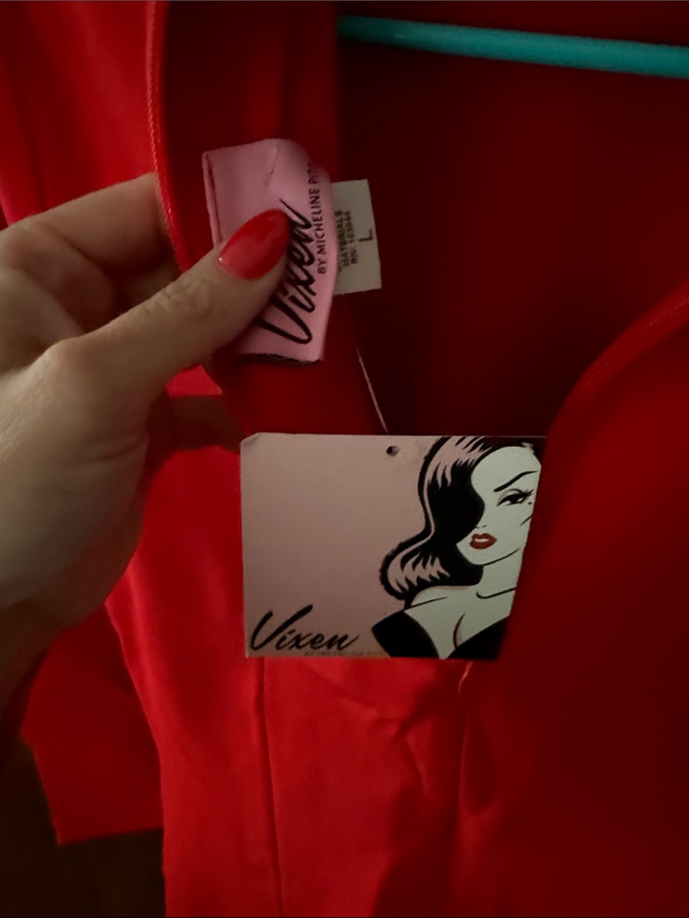 Vixen by Micheline Pitt size large tomatoes had girl wiggle NWT - Picture 3 of 3